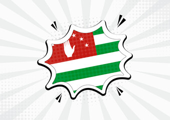 Artistic Abkhazia country comic flag illustration. Abstract flag speech bubble pop art vector background