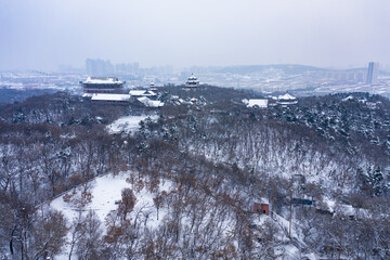 Snow scene of Beishan Park, Jilin, China