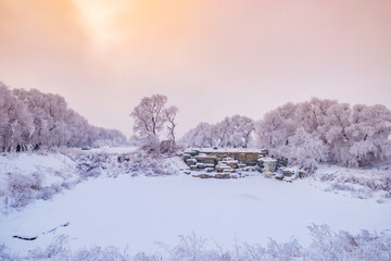 winter landscape in the mountains