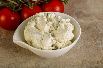 Soft cream cheese with herbs