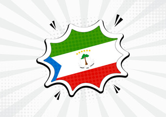 Artistic Equatorial Guinea country comic flag illustration. Abstract flag speech bubble pop art vector background