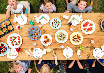 Kids enjoying the party in the garden
