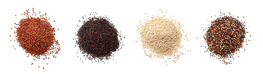 Healthy quinoa on white background