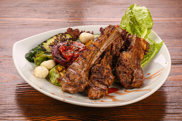 Pork loin kebab grilled barbeque