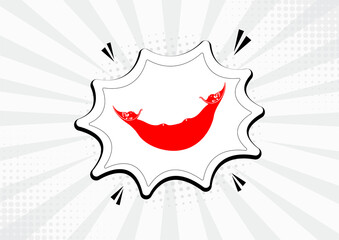 Artistic Easter Island country comic flag illustration. Abstract flag speech bubble pop art vector background