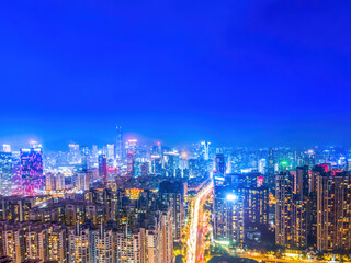 Fototapeta na wymiar Aerial photography of Guangzhou city architecture night view