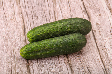 Ripe organic natural green cucumber