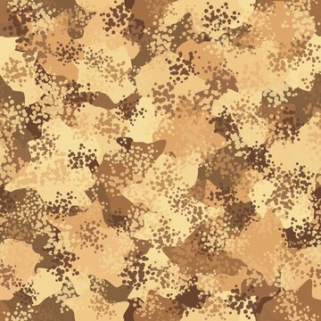 Desert Seamless Camo Graphic Print. Autumn Camouflage Seamless Pattern