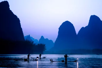 Acrylic prints Guilin Cormorant fishing, Guilin, China