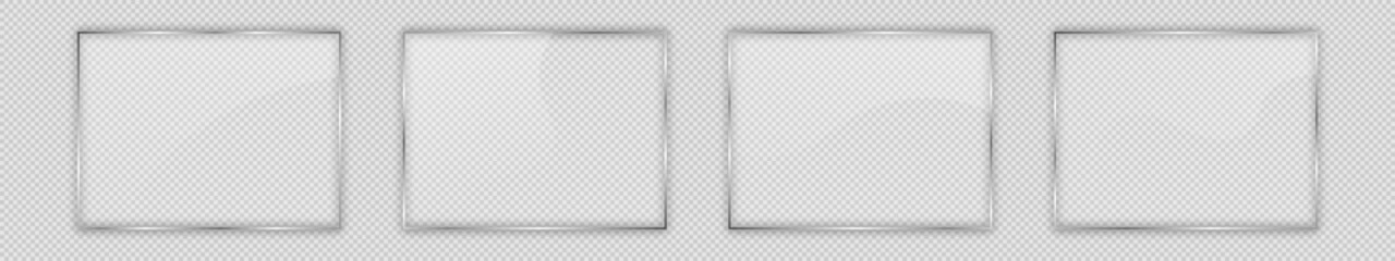 Glass plate in rectangle frame