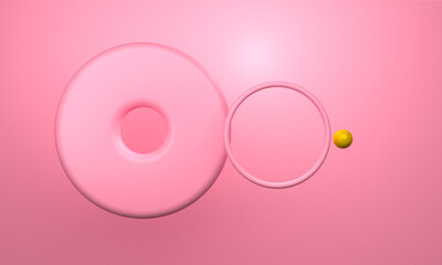 Minimal geometry Abstract shape mock up for product display on background, 3D Render