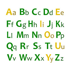 English alphabet for learning a foreign language, bright alphabet, bright convenient letters of different colors