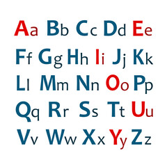 English alphabet for learning a foreign language, bright alphabet, bright convenient letters of different colors