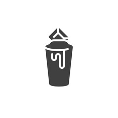 Hot chocolate glass vector icon