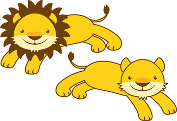 ライオンのカップル