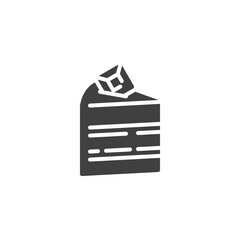 Chocolate cake vector icon
