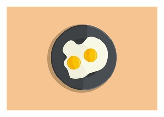 Fried egg on a plate with two egg yolks.