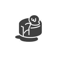 Chocolate cupcake vector icon