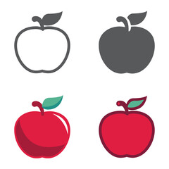 Apple fruit designed icons set. Vector illustration..