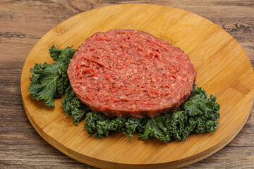 Raw beef burger cutlet for burger