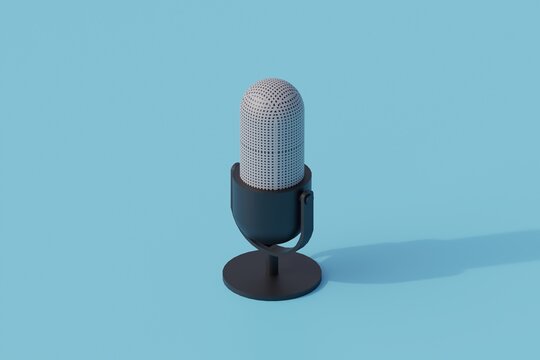 podcast single isolated object. 3d render illustration