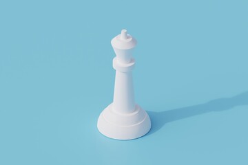 queen chess single isolated object. 3d render illustration