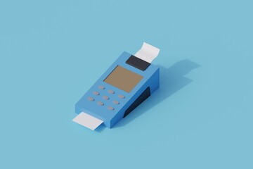 nfc payment machine single isolated object. 3d render illustration