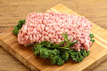 Raw pork minced meat for cooking