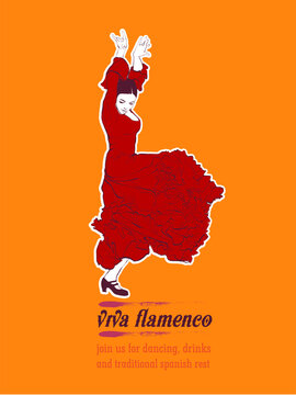 Viva flamenco, spanish girl dances a flamenco