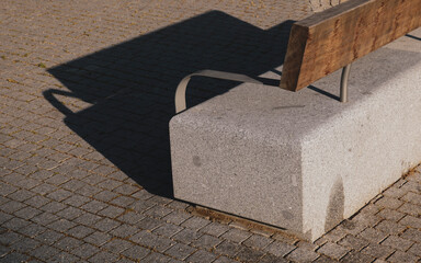 Bench with shadow on the park