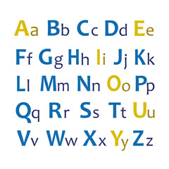 English alphabet for learning a foreign language, bright alphabet, bright convenient letters of different colors