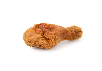 Fresh fried drumstick chicken on  isolated white background