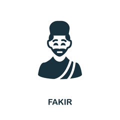 Fakir icon. Monochrome simple element from fortune teller collection. Creative Fakir icon for web design, templates, infographics and more