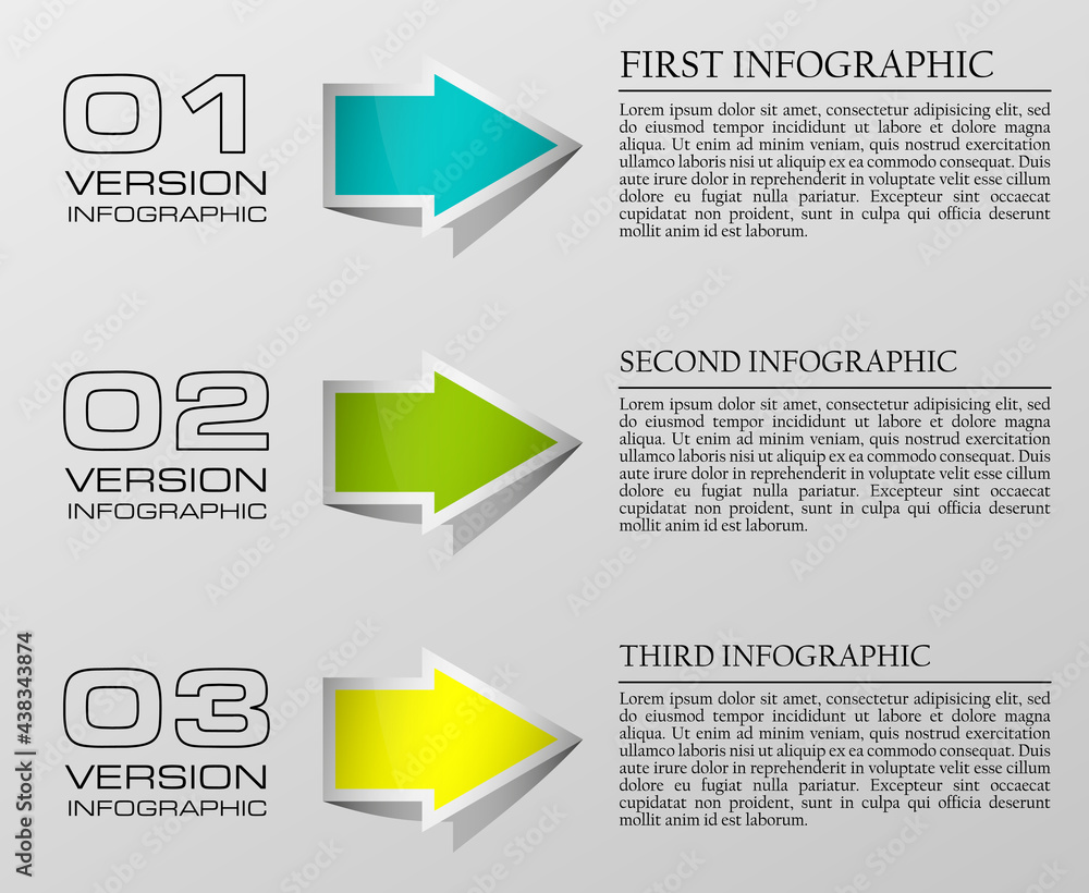 Aufkleber vector 3 arrow banners business infographic process diagram compare service banner presentatoin. thr