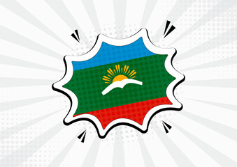 Artistic Karachay-Cherkessia country comic flag illustration. Abstract flag speech bubble pop art vector background