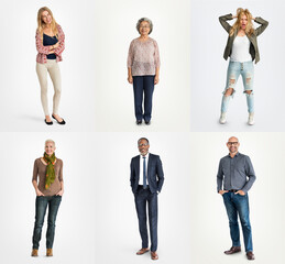 Obraz premium A studio portrait collage of diverse people