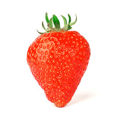ripe juicy strawberry isolated on white background.