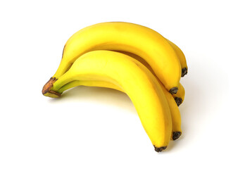banana isolated on white background. a bunch of ripe fruits.