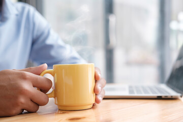 Relax take a coffee break from work.