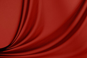布テクスチャ背景 ドレープが美しい赤い布