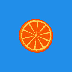 Vector of a summer orange slice in top view