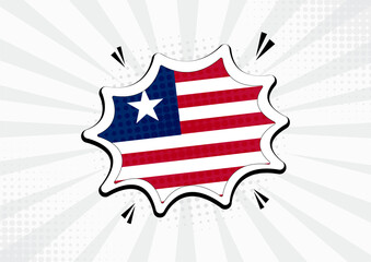 Artistic Liberia country comic flag illustration. Abstract flag speech bubble pop art vector background