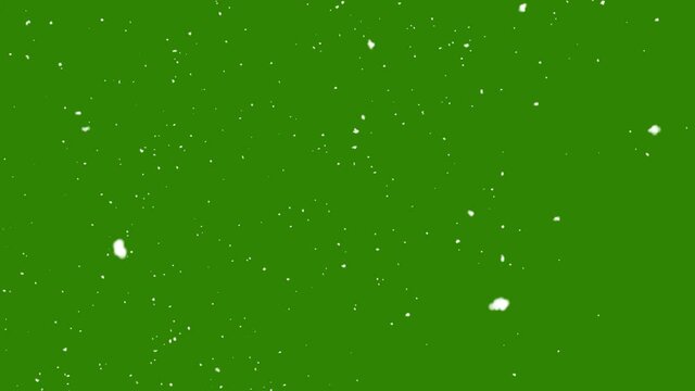 Snow falling on green screen background