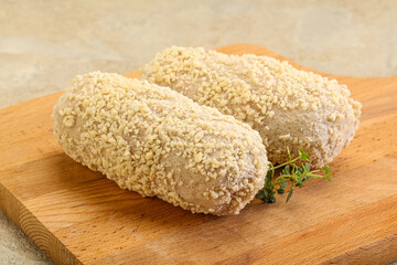 Raw chicken cutlet for roast