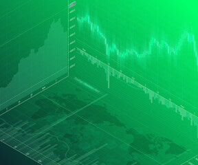 Financial business abstract digital background candle stick graph chart. Stock market investment concept. Finance investment stock market exchange graph digital infographic chart illustration