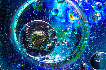 Colourful Oil Drop On Water Abstract Background, Oil Drop On Water 