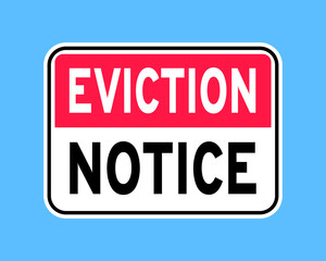 House eviction notice legal document icon sign vector illustration flat style design. Notice to vacate form eviction credit debt real estate business concept.