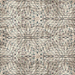 Seamless blue pink cream and navy surface pattern. High quality illustration. Overlaid and multiplied distressed and grungy worn abstract design for print. Detailed artistic repeat tile swatch.