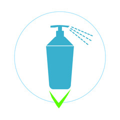 Hygiene products icon. Antibacterial agent.Vector.