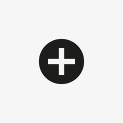 Add button icon for website and apps UI design. Plus sign for medical, healthcare, app development concepts.